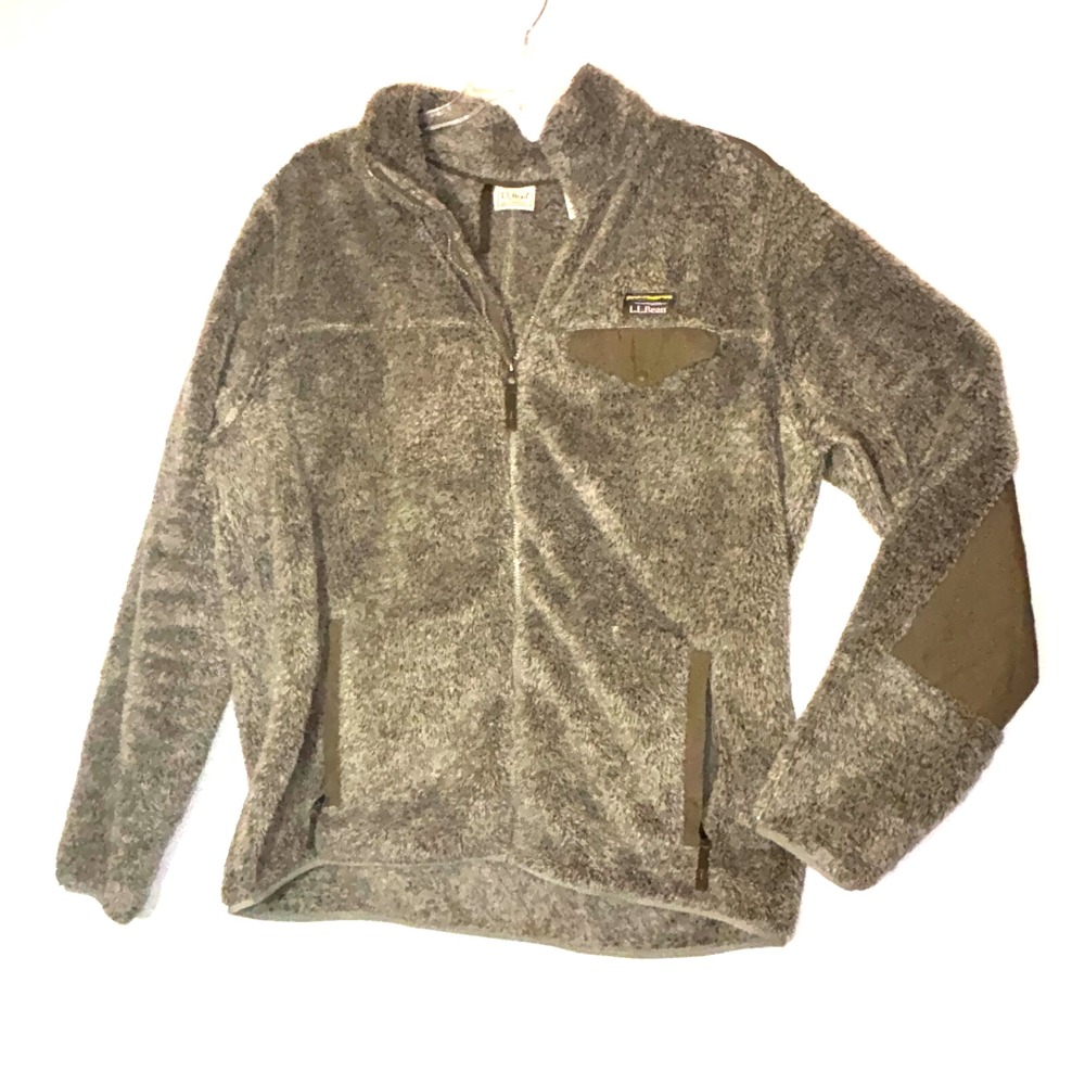 Men's‎ Land's End High Pile Zip up Fleece Jacket Brown XL Tall